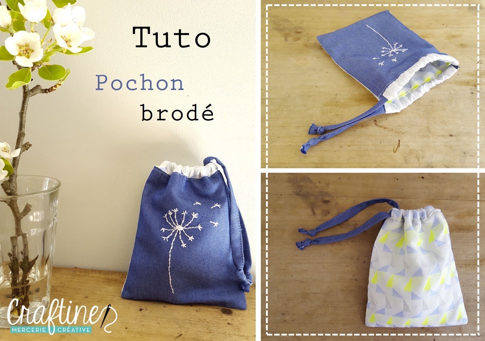 Cousons ensemble : Tuto pochon brodé - Le blog de Craftine