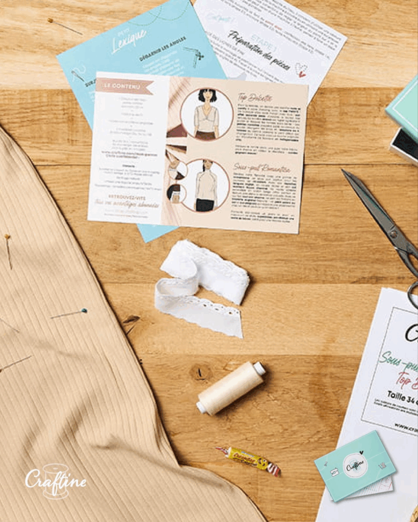 dévoilage de la craftine box, les différents éléments de couture