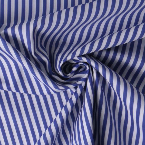 Tissu Coton Viscose Digital Chiara citrons sur carreaux bleu sur fond Blanc cassé - Par 10 cm
