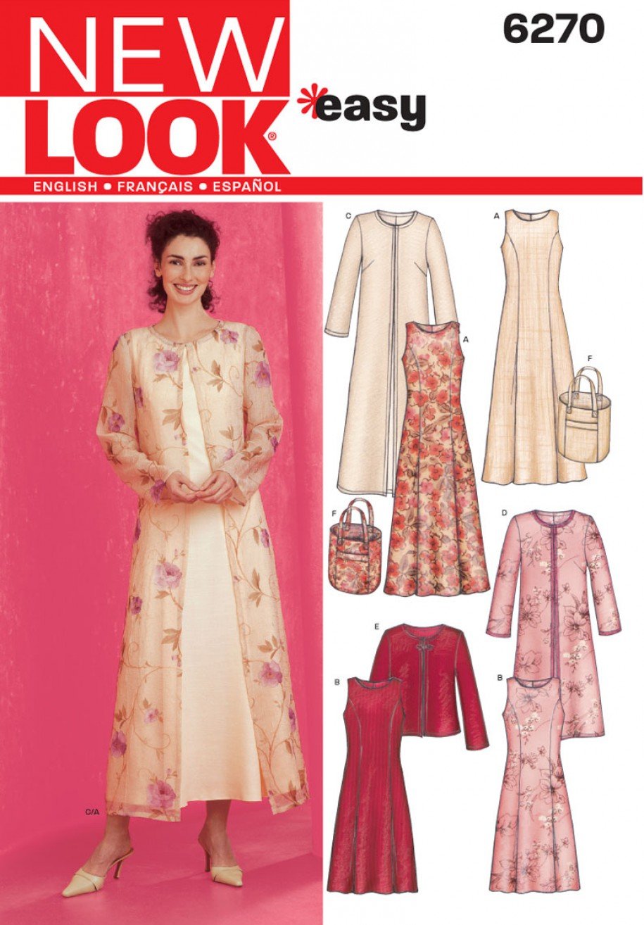 Patron New Look 6270 Robe, Veste et Sac