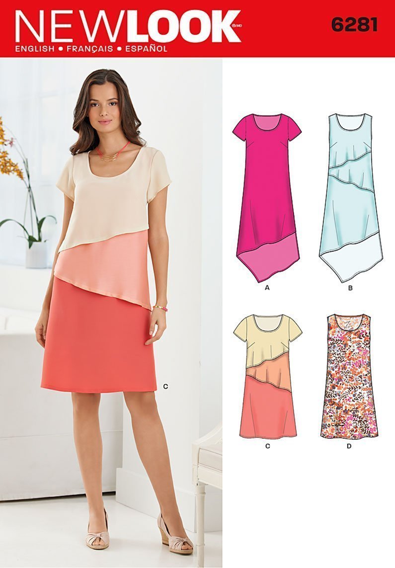 Patron New Look 6281 Robe Mi-Longue