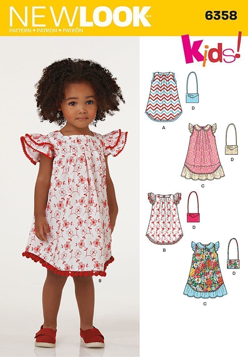 Patron New Look 6358 Robe Fillette et Sac