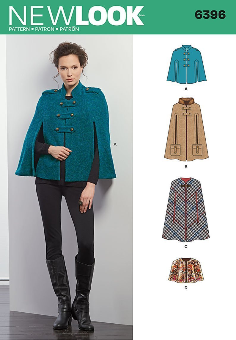 Patron New Look 6396 Poncho et Manteaux