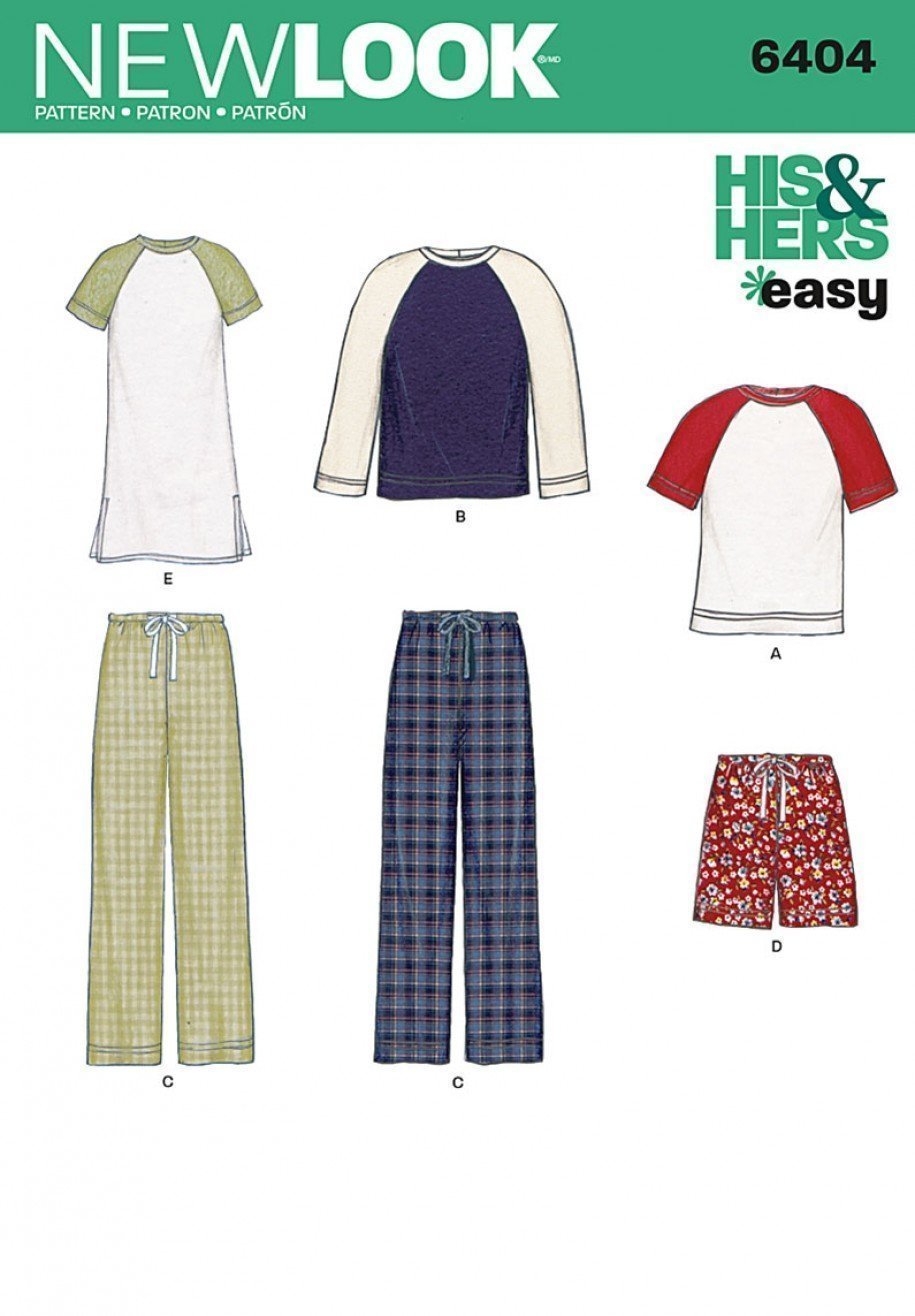 Patron New Look 6404 Ensemble Femme et Homme