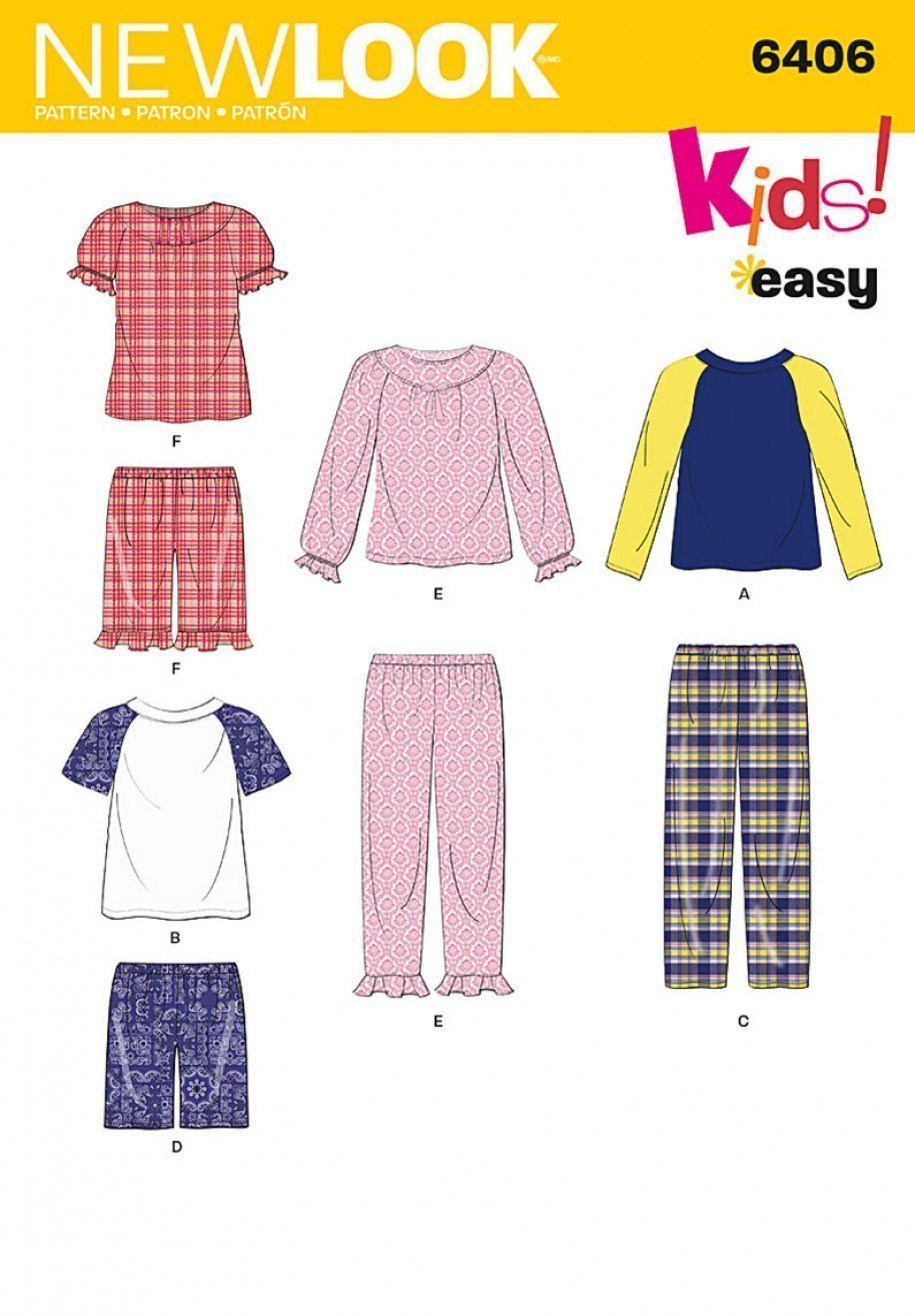 Patron New Look 6406 Pyjama Enfants