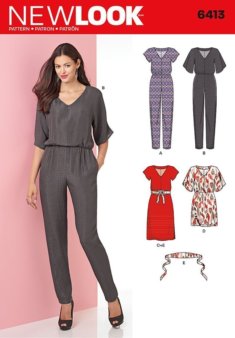 Patron New Look 6413 Ensemble Robe et Combi Pantalon