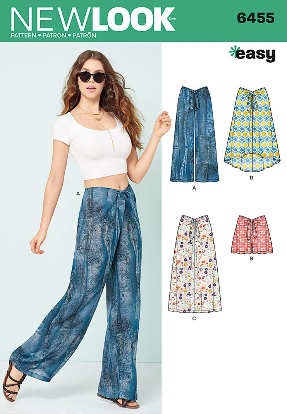 Patron New Look 6455 Short,Jupe et Pantalon