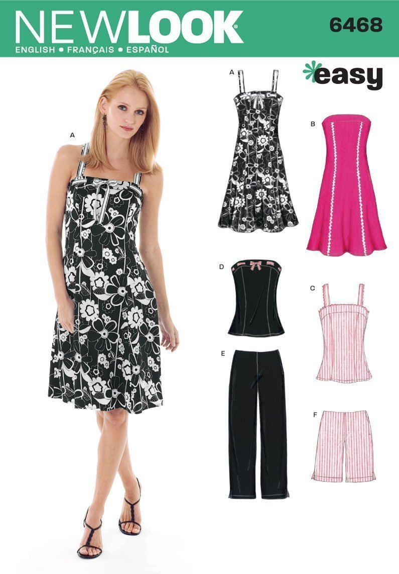 Patron New Look 6468 Robe, Combi-Short et Combi-Pantalon