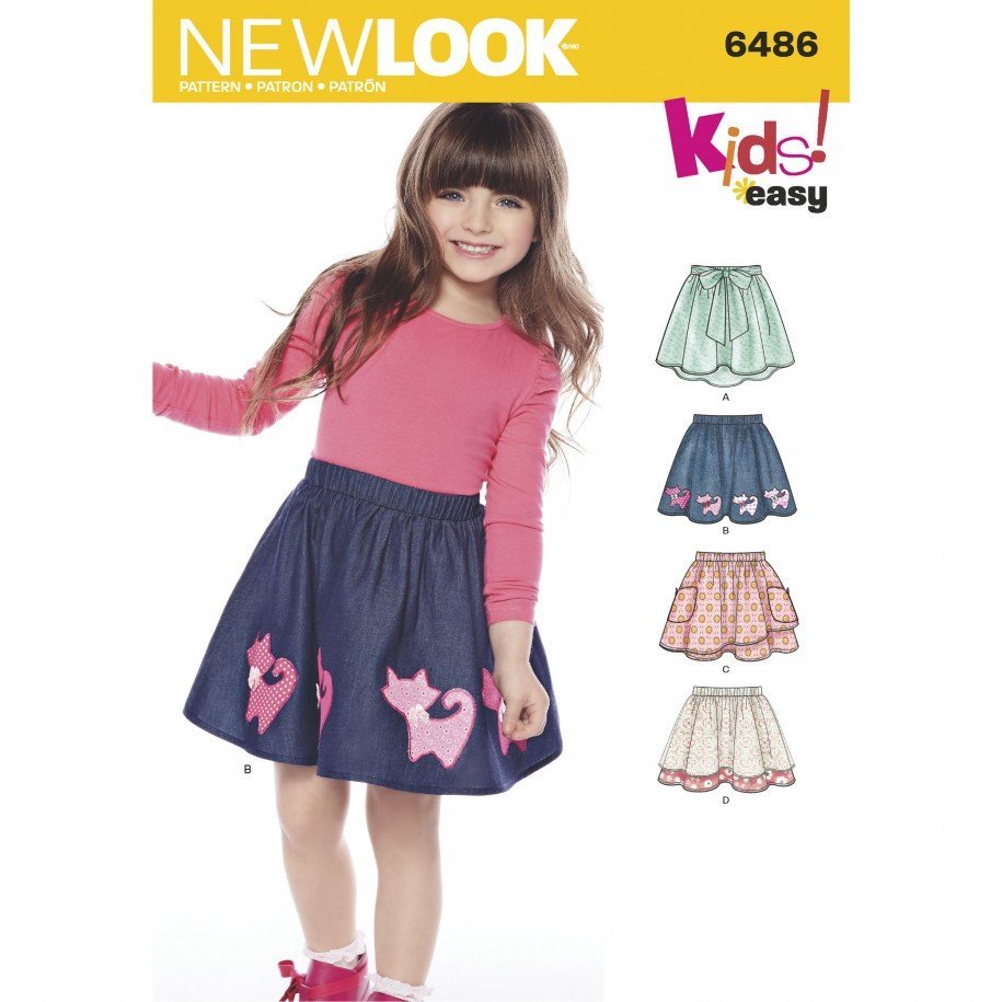 Patron New Look 6486 Jupe Fillette