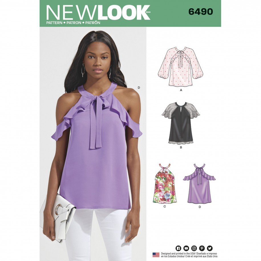 Patron New Look 6490 Blouse Dame
