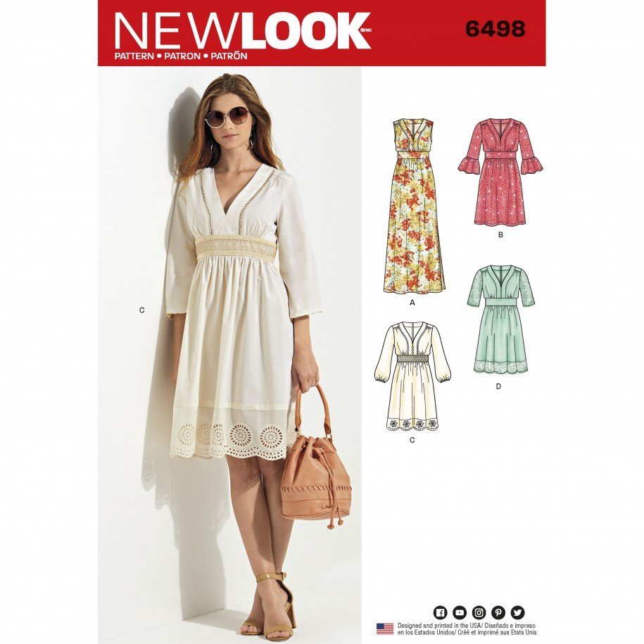 Patron New Look 6498 Robe Dames