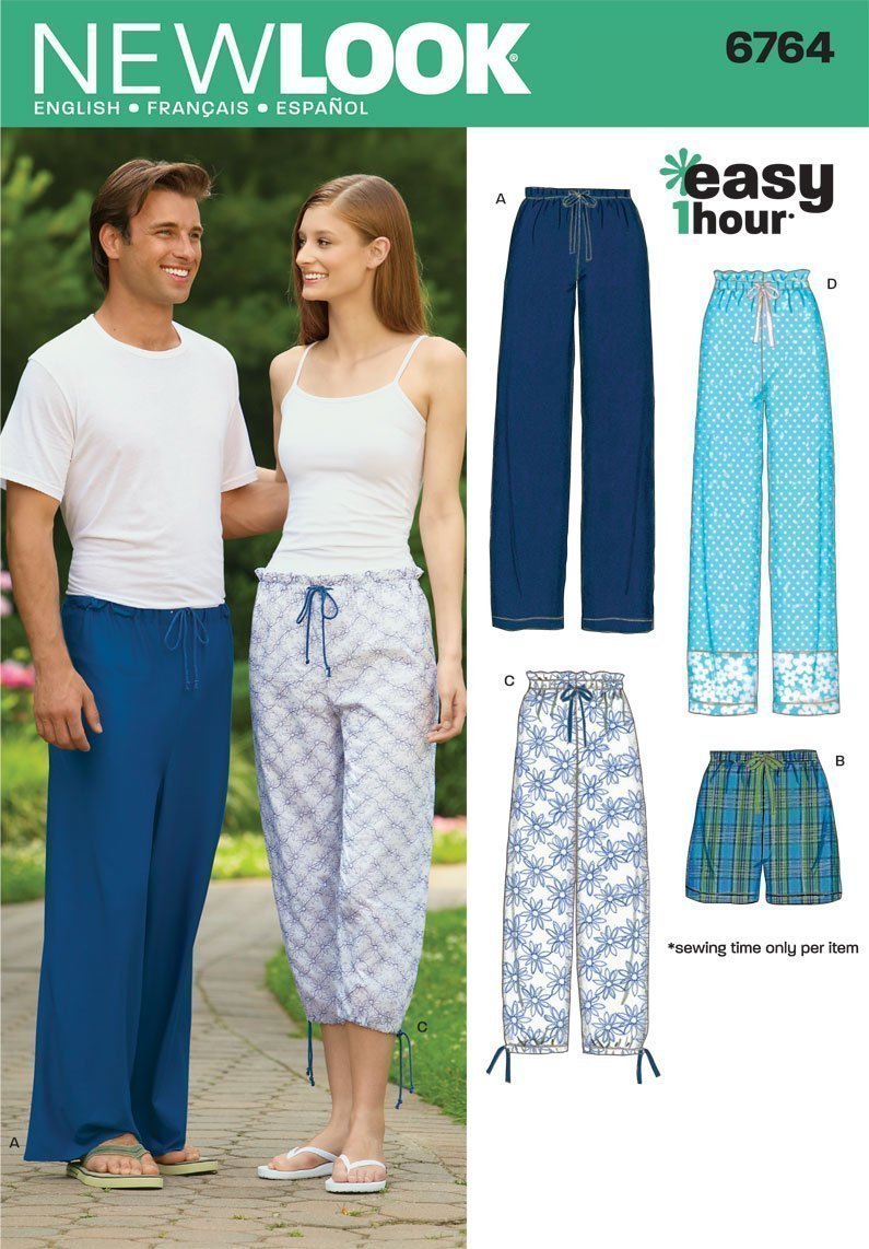Patron New Look 6764 Pantalon, Pantacour, Short