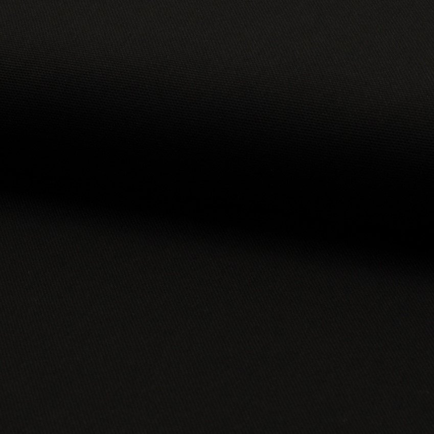 Tissu Coton Sergé d'ameublement uni Noir