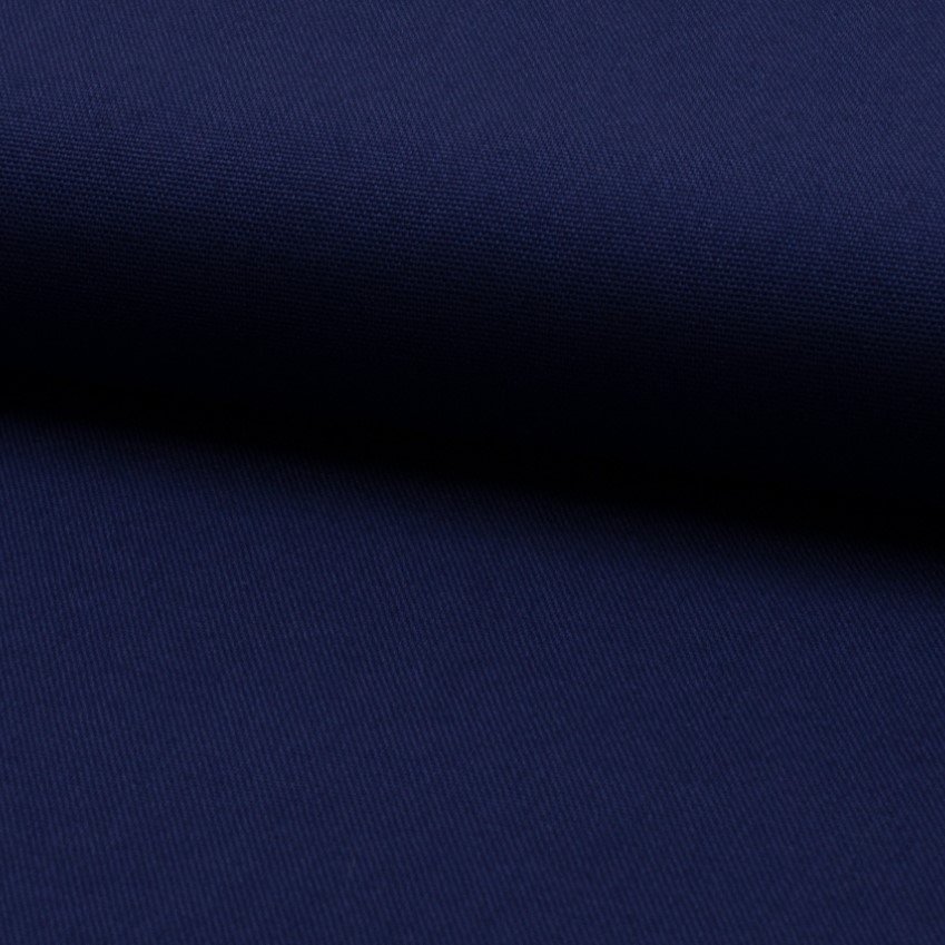 Tissu Coton Sergé d'ameublement uni Denim