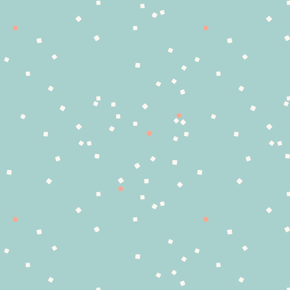 Tissu Coton Atelier Brunette Shine Green/Coral