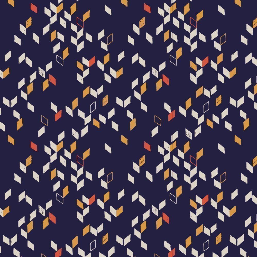 Tissu Coton Atelier Brunette Twist Dark Blue