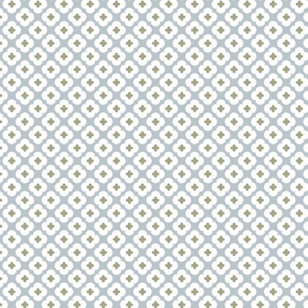 Tissu Popeline de coton Christel G Design Tormentille Bleu glacé