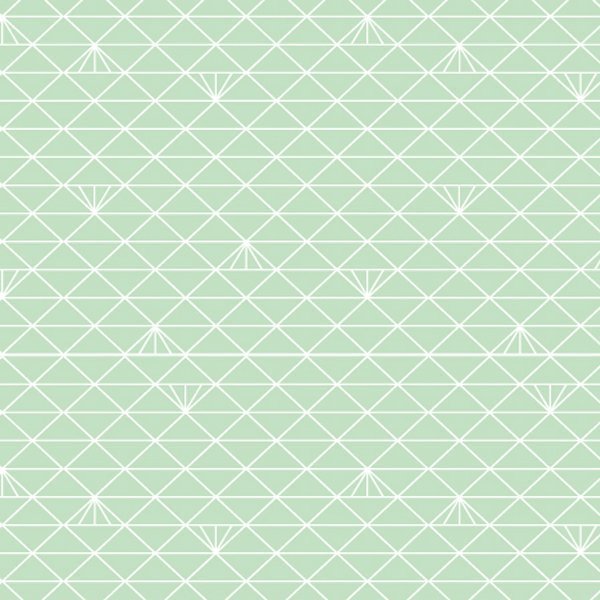 Tissu Popeline de coton Christel G Design Triangle Scandinave Menthe