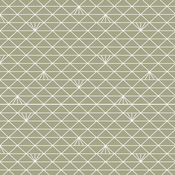 Tissu Coton enduit Christel G Design Triangle Scandinave Lichen