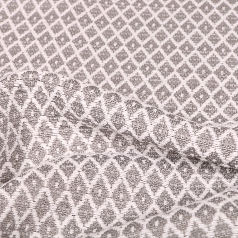 Tissu Gianni Jacquard Tissé Blanc Losanges Gris