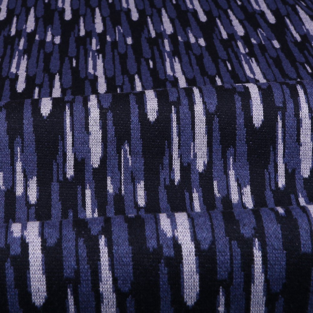 Tissu Gianni Maille Gouttes verticales Nuance de bleu