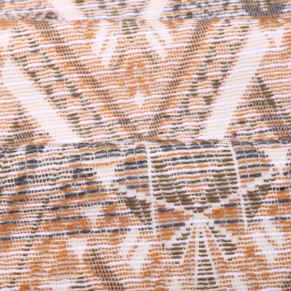 Tissu Gianni Jersey Jacquard Ecru Aztèques Camel et écru