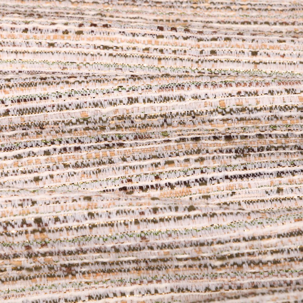 Tissu Gianni Tweed Léger Lurex Ecru et beige