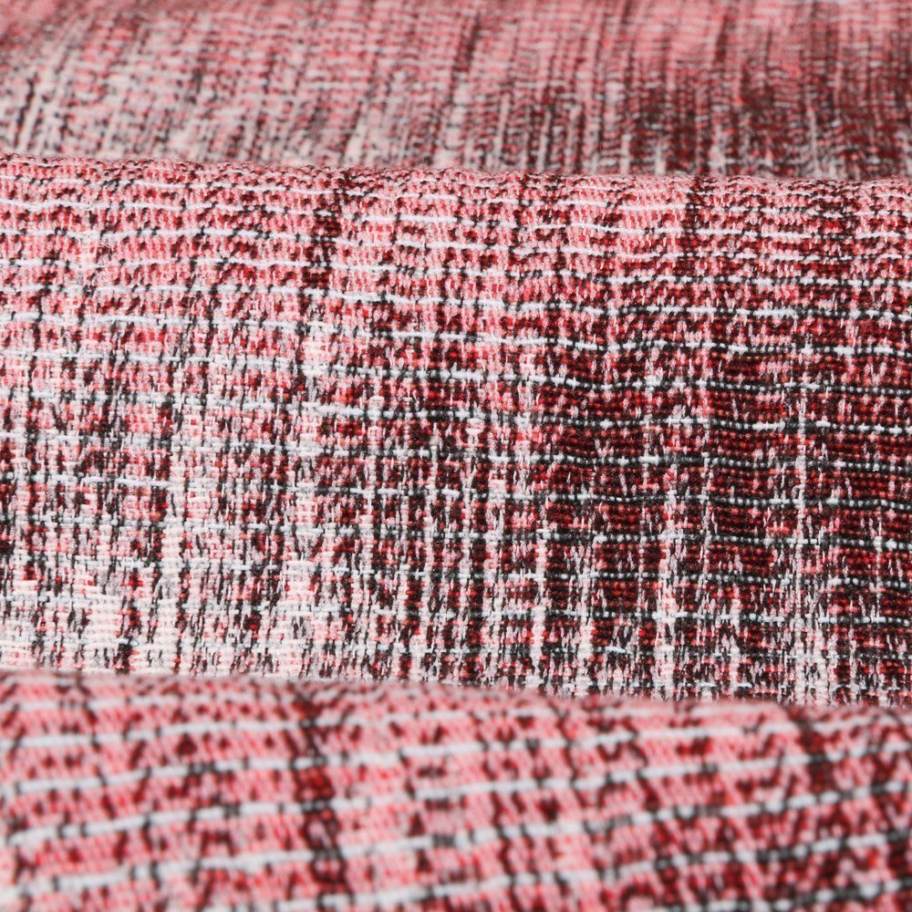 Tissu Gianni Jacquard Blanc Tâches Fuchsia et bordeaux