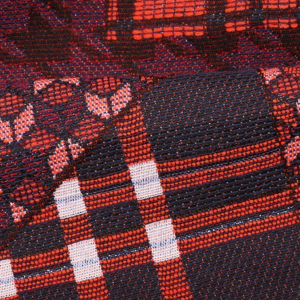 Tissu Gianni Maille Légère Lurex Panneaux géométriques Rouges et bleus