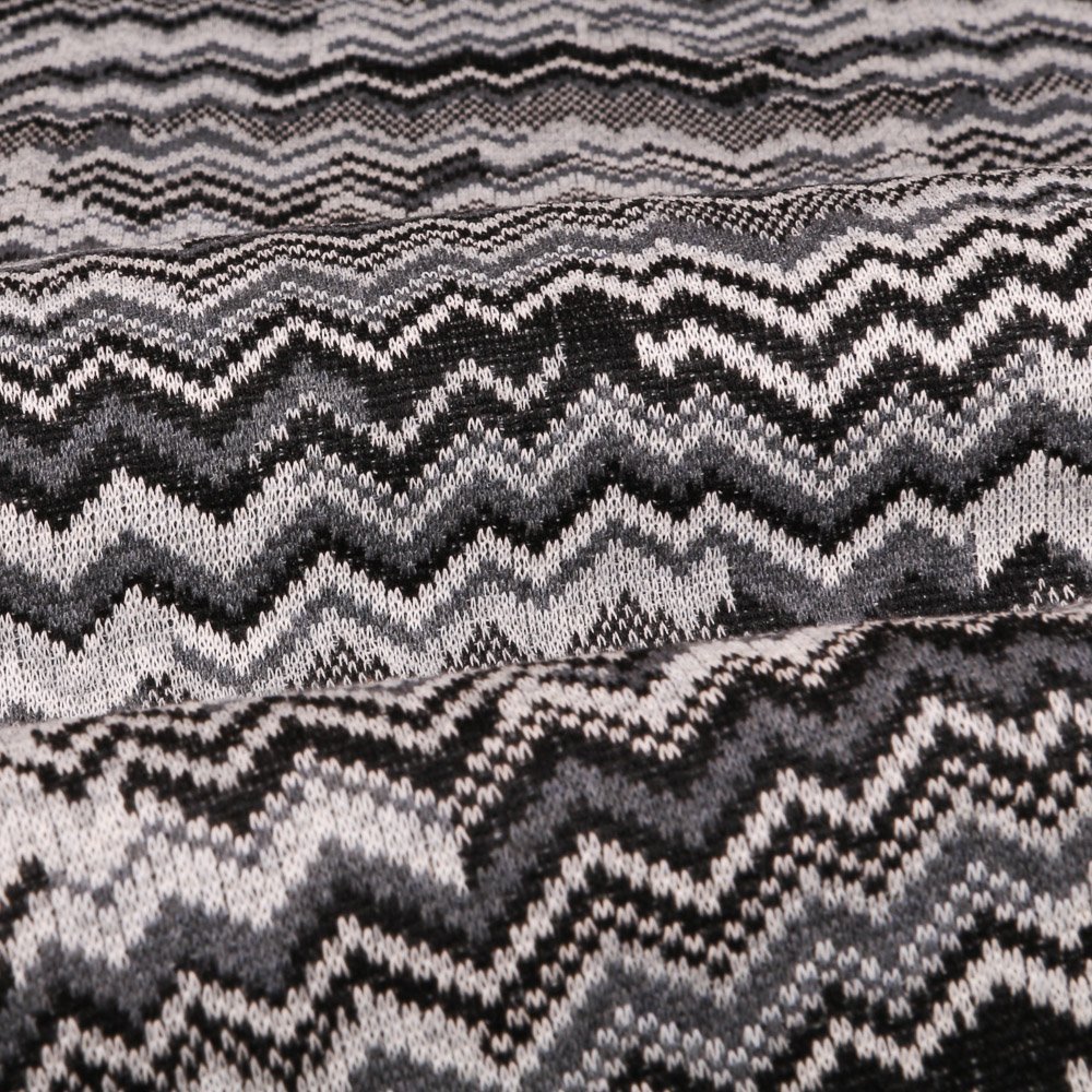 Tissu Gianni Maille Chevrons linéaire Nuance de gris