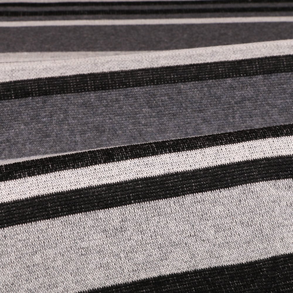 Tissu Gianni Maille Rayures inégales Nuance de gris