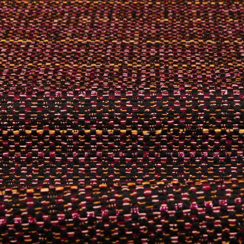Tissu Gianni Jacquard Fuchsia Lignes pointillées Orange
