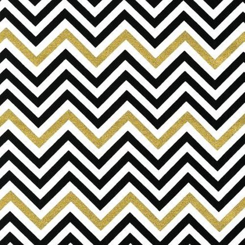 Tissu Robert Kaufman Remix metallic Large Chevron Ebony