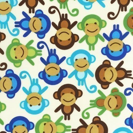 Tissu Robert Kaufman Urban Zoologie Monkeys Royal