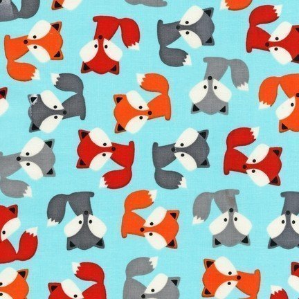 Tissu Robert Kaufman Urban Zoologie Foxes Sky