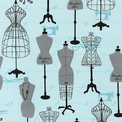 Tissu Robert Kaufman Sewing studio Dress Forms Grey