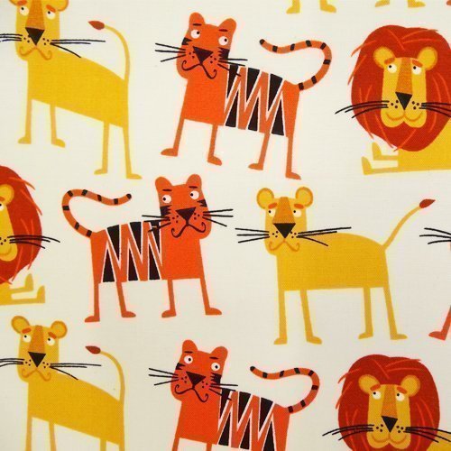 Tissu Robert Kaufman Jungle party Lions et Tigres