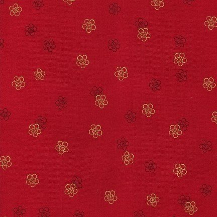 Tissu Robert Kaufman Satsuki Metallic Flower Bud Blossom