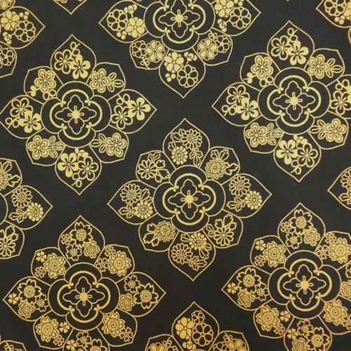 Tissu Robert Kaufman Satsuki Metallic Medallion Noir
