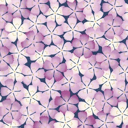 Tissu Robert Kaufman Satsuki Metallic Petals Jewel