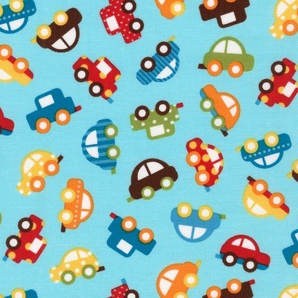 Tissu Robert Kaufman Ready, Set, Go! Small Cars Bermuda