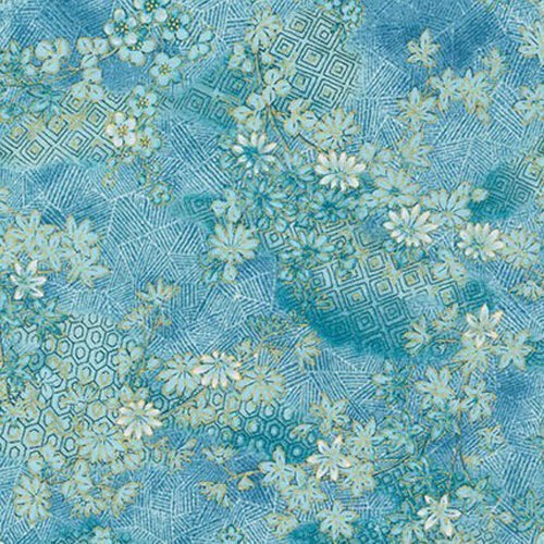 Tissu Robert Kaufman Akiko Bleu