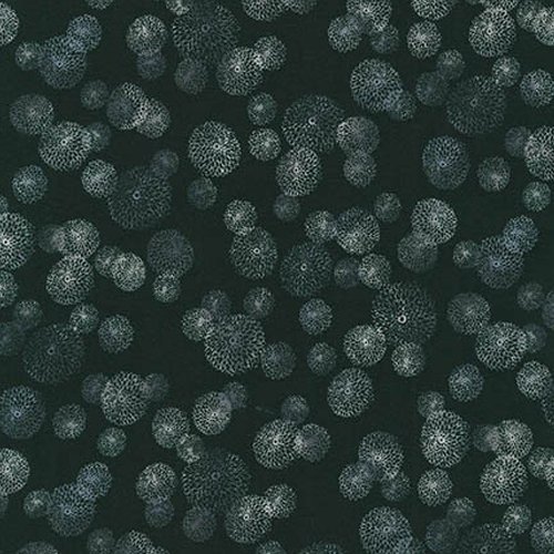 Tissu Robert Kaufman Akiko Noir et tâches blanches