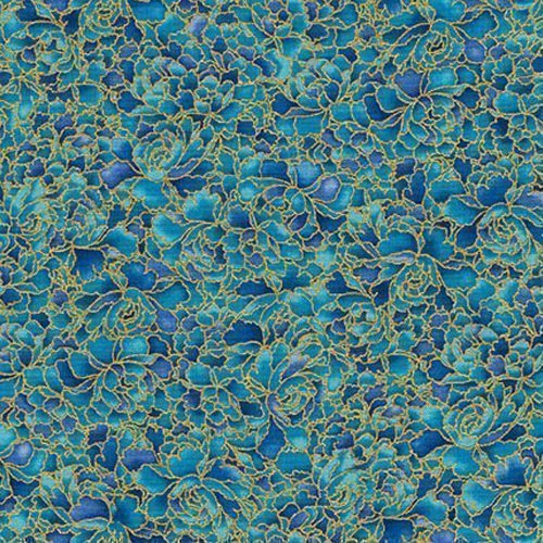 Tissu Robert Kaufman Akiko Bleu et vert