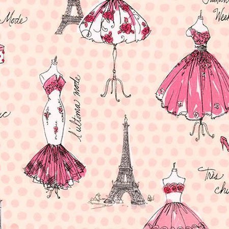 Tissu Robert Kaufman City Chic 2 Mannequins de couture et Paris