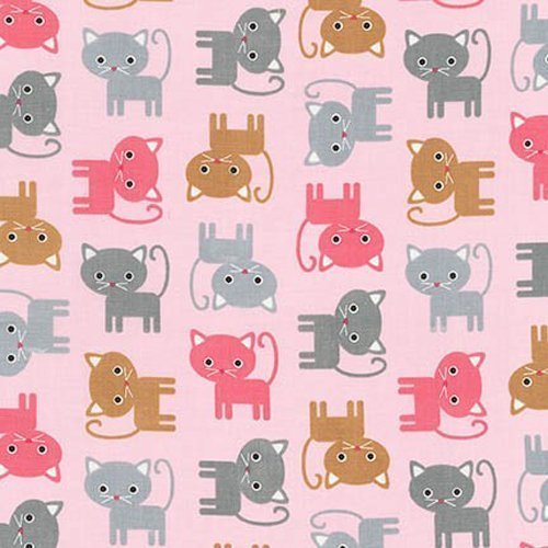 Tissu Robert Kaufman Urban Zoologie Minis Flannel Little Cats Sweet