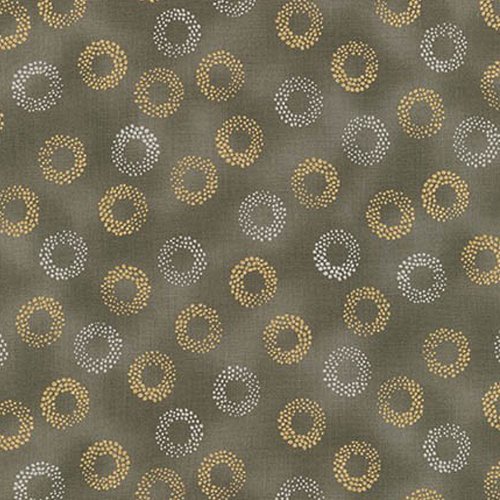 Tissu Robert Kaufman Sparkle Rond Or et Argent