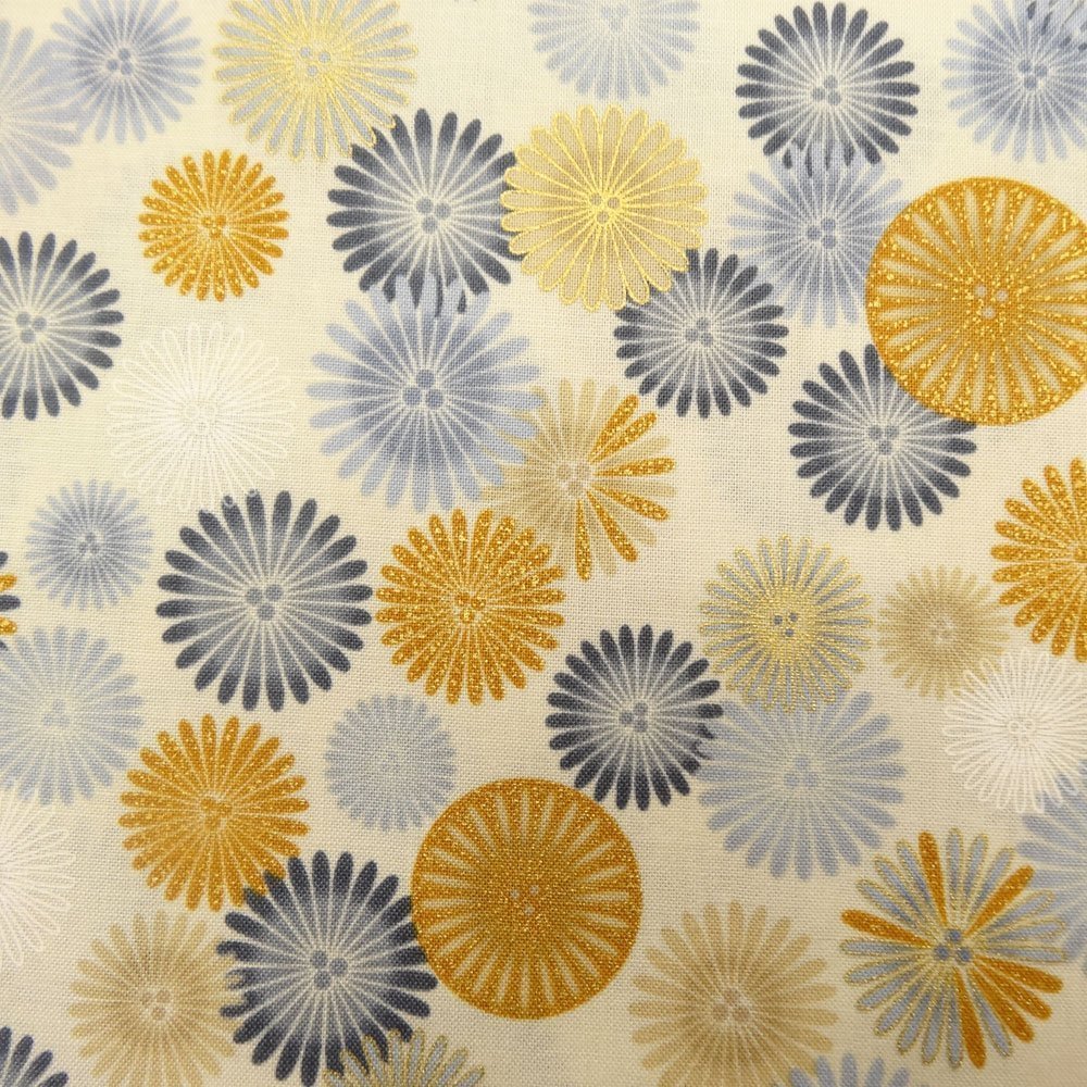 Tissu Robert Kaufman Satsuki 4 Fond crème fleurs