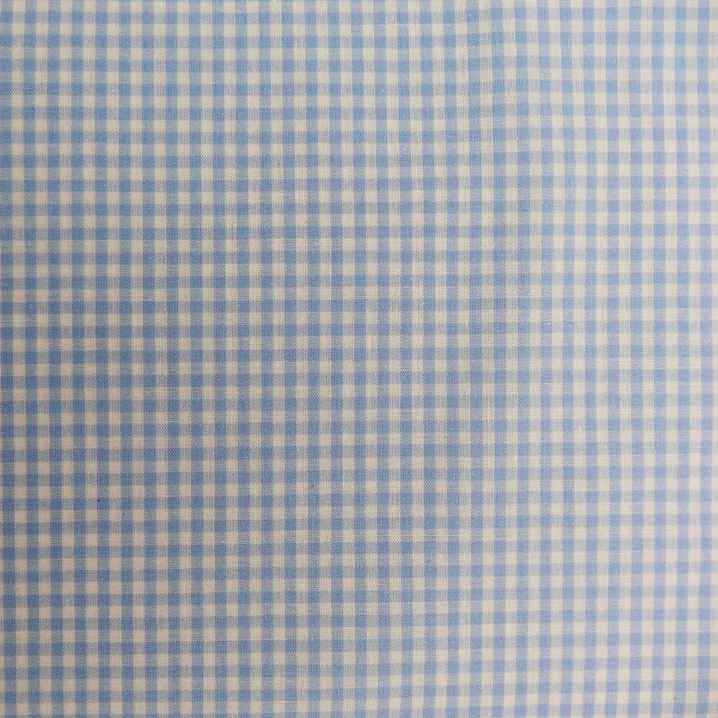Tissu Vichy Bleu ciel Petits carreaux