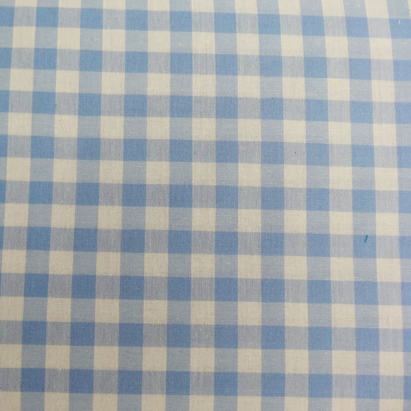 Tissu Vichy Bleu ciel Grands carreaux